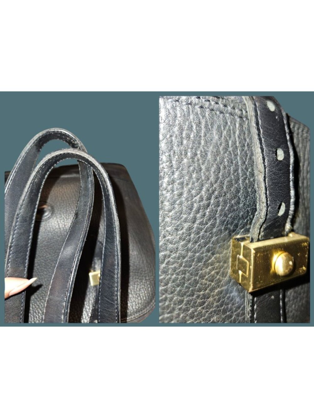 Dooney & Bourke Vtg. All Weather Leather Dome Metro Satchel Shoulder Bag - USA - Picture 12 of 16
